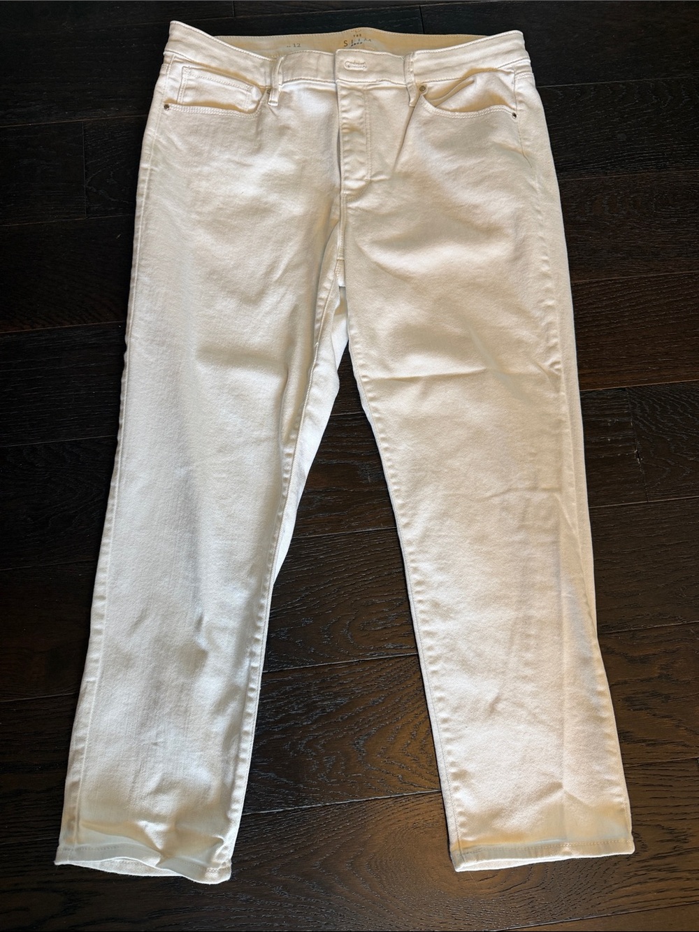 White House Black Market White Ankle Leg Jeans sz 12